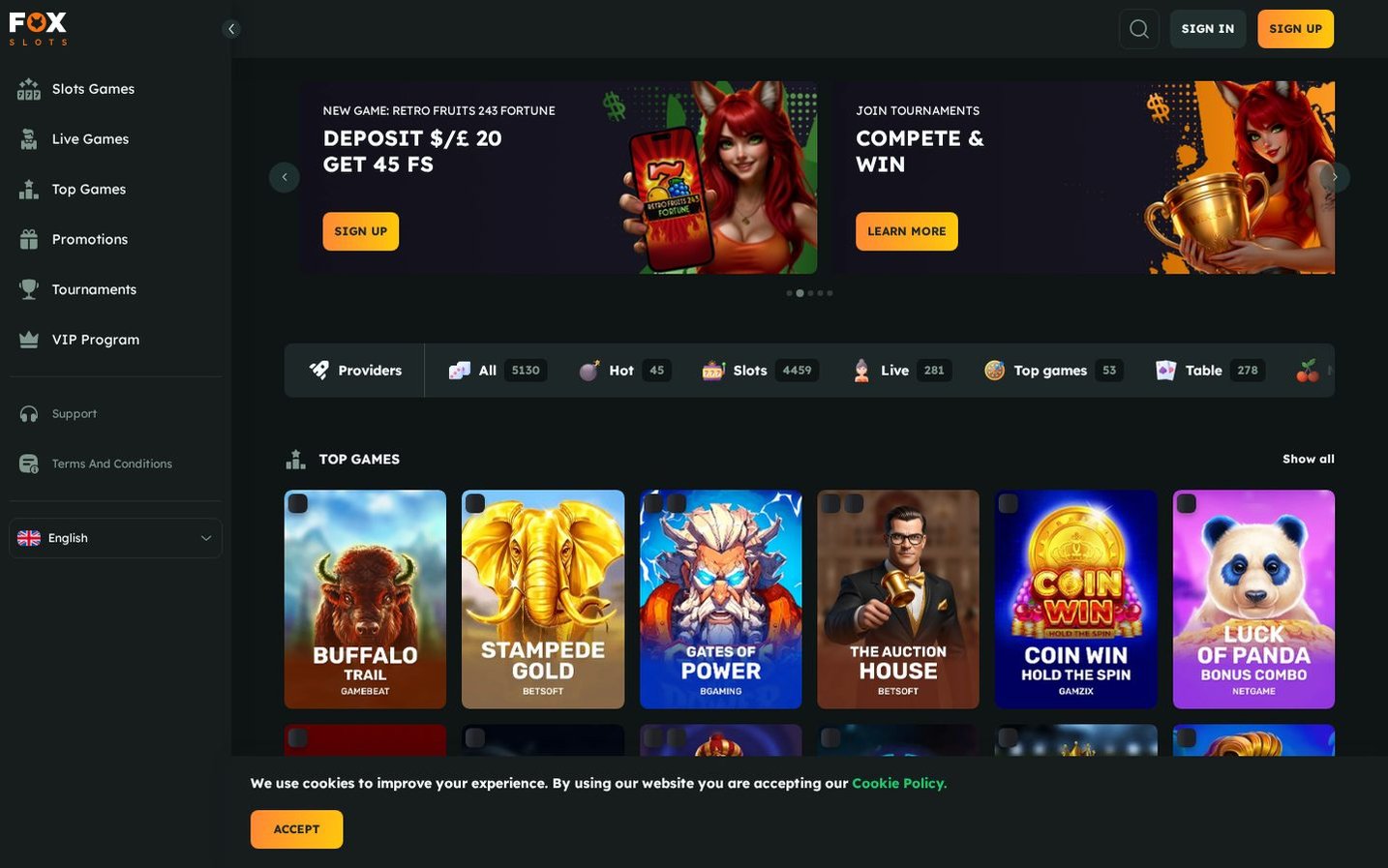 Foxslots games at Foxslots Casino